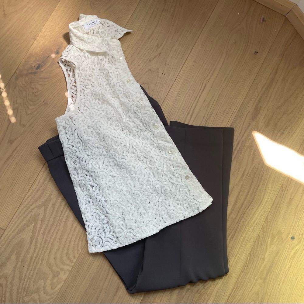EQUIPMENT LACE SLEEVELESS TOP - Picture 4 of 14